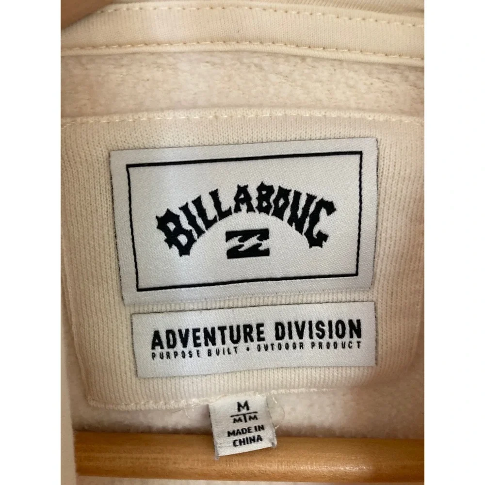 Billabong Adventure Division Womens Cream Funnel Neck Hoodie Sweatshirt Medium - Picture 3 of 9